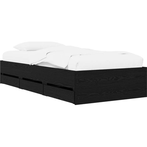 Estructura de cama con almacenamiento Roble Negro 80 x 200 cm vidaXL