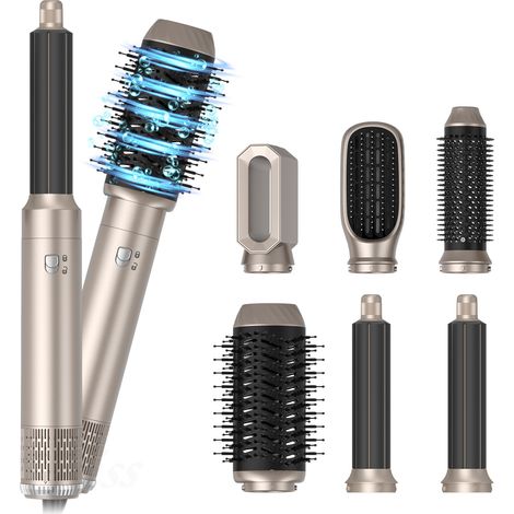 Air Styler Pro 6-in-1 Haartrockner, 1000-W-Föhnbürste, multifunktionale Haartrocknerbürste, für lockiges und glattes Haar, einstellbare Temperatur und Windgeschwindigkeit