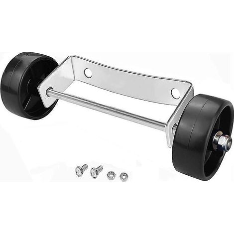 Kit de roulettes universel pour chauffage de terrasse - Support en acier inoxydable argenté + roulettes noires, roulettes pour chauffage de terrasse à gaz propane haut (1/5)