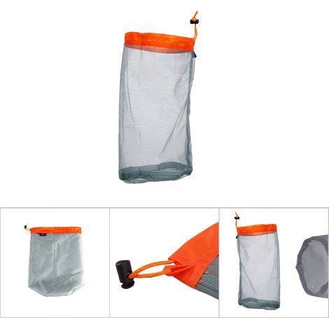 Sac de Rangement Léger en Maille pour Randonnée Camping Voyage (Orange M) (1/5)