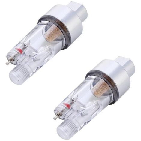 2pcs-Piège à Eau Airbrush, Mini Filtre à Air en Ligne 1 / 8in Tuyau Connecteur Humidité pour Pistolet Aerographe