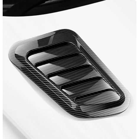 Prise d'Air de Capot Universelle, 2 Pièces Autocollant de Grille de Ventilation en Fibre de Carbone, Couvercle de Décoration d'admission d'air pour Capot Moteur (1/5)