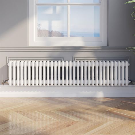 300 x 1460mm Triple Bar Horizontal Traditional Colosseum White Column Radiator (1/5)