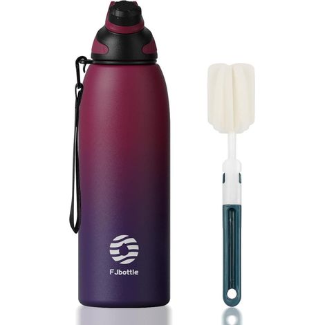 Bouteille d'eau sport inox 1.5L, isotherme, anti-fuite, couvercle magnétique, sans BPA (1/5)