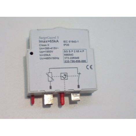 Module enfichable 65kA 1P 400V pour parafoudre débrochable (66654) classe II GE POWER 666543