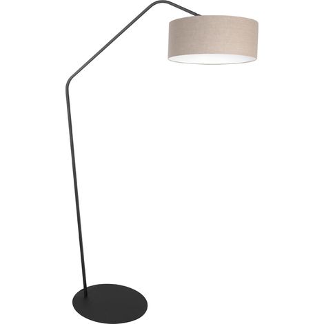 Lampadaire Zig-Zag noir avec abat-jour gris Ø 50cm - 4245ZW (1/4)