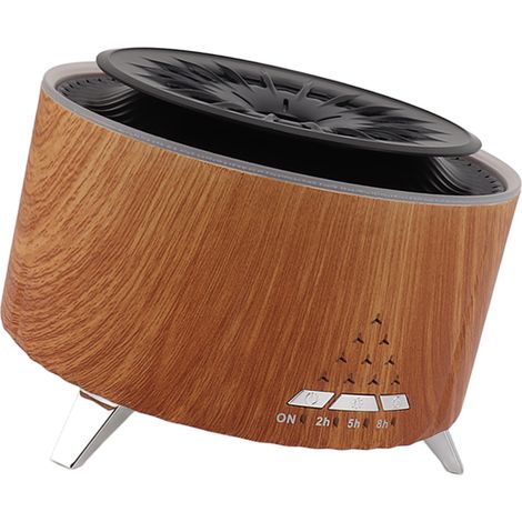 Diffuseur d'arômes à flamme en forme de méduse, spray, haut-parleur Bluetooth, humidificateur à atomisation de flamme, prise US 100-240 V, aspect bois (1/5)
