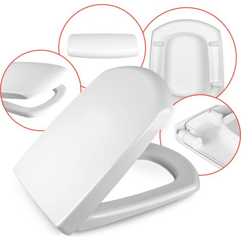 Les rois des sièges de toilettes  Lunette WC Cersanit Carina - Blanc - Duroplast Antibactérien - Confort Optimal