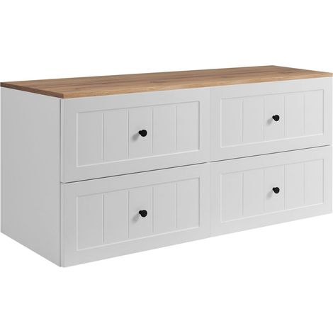 Meuble de Salle de Bain 120 cm - Blanc - Design Élégant - Soft Close et Espace Optimisé (1/5)