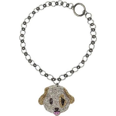 Strass-Hundeanhänger-Halskette, trendige und elegante Schlüsselbeinkette