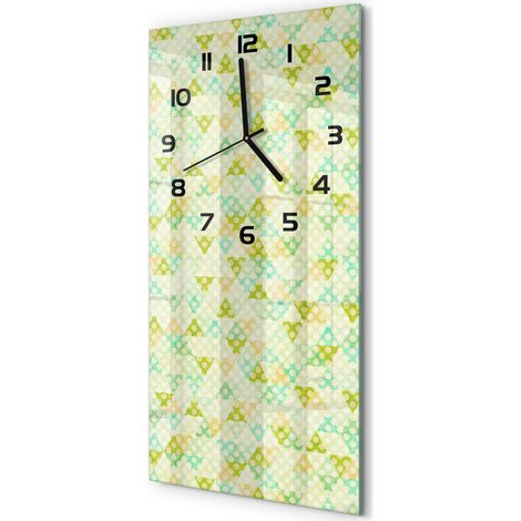 Horloge Murale Verticale Originale Verre Trempé Décoration Murale Arrière-plan géométrique 30x60 cm (1/5)