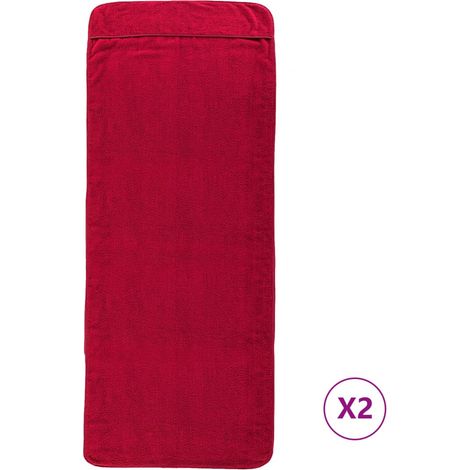vidaXL Toallas de playa 2 uds tela burdeos 400 g/m² 75x200 cm (1/2)