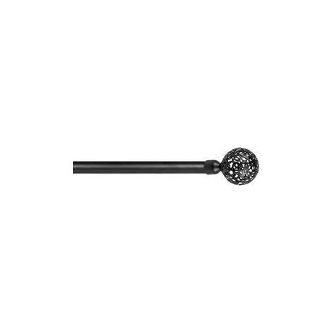 6 x BASTONE METALLO D 20/17 120/210CM RICAMO NERO