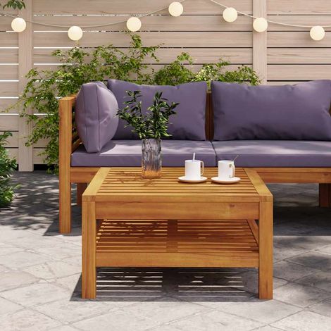 Table basse de jardin en bois d'acacia massif pour terrasse et extérieur 65 x 65 x 35 cm - PANGIVO (1/5)