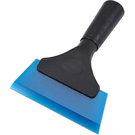 Petite raclette en caoutchouc, grattoir, grattoir à vitres, grattoir de douche pour voiture, fenêtre, douche, porte, verre - 12,7 cm, bleu