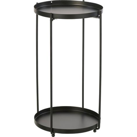 Table d'appoint ronde en métal noir - noir (1/2)