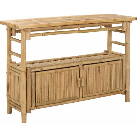 Tavolo consolle con lo scaffale Naturale 110 x 35 x 75 cm Bambù vidaXL