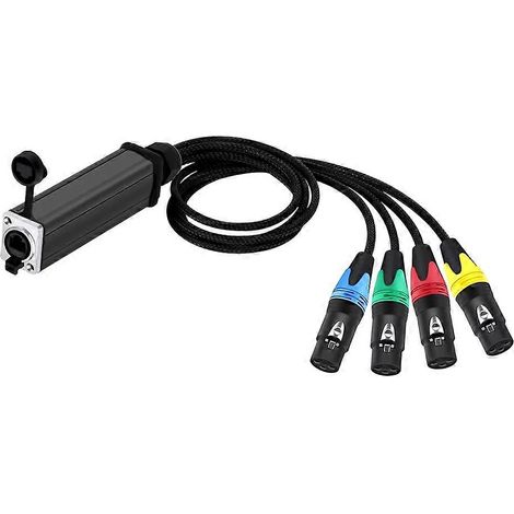 Câble adaptateur audio RJ45 4 canaux XLR 3 broches, prolongateur de signal réseau DM512, distributeur de signal réseau vers analogique, 20 cm (1/5)