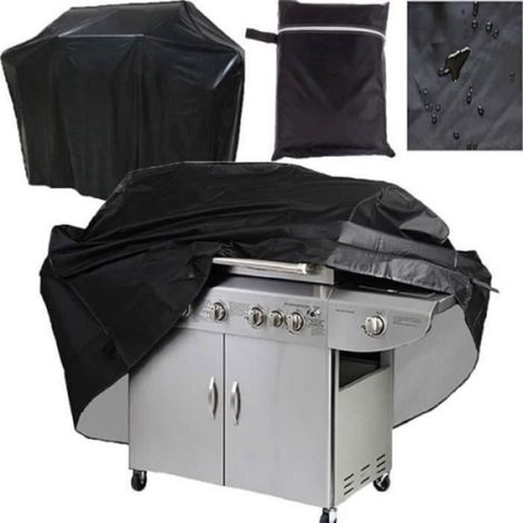 Housse de barbecue - 145x61x117cm, imperméable, protection gaz/charbon/électrique - noir (1/3)