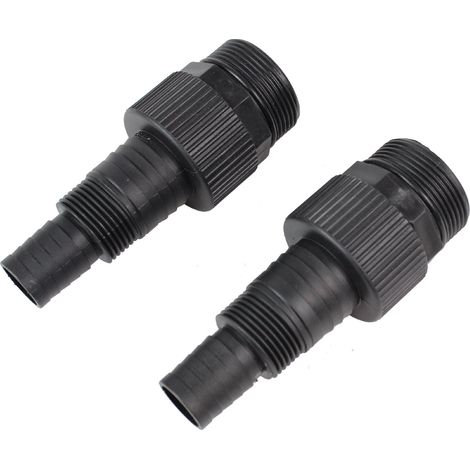 2x Adapter für Schwimmbadpumpe ABS für 24 / 34 mm Schläuche 1 1/2" Innengewinde (1/5)