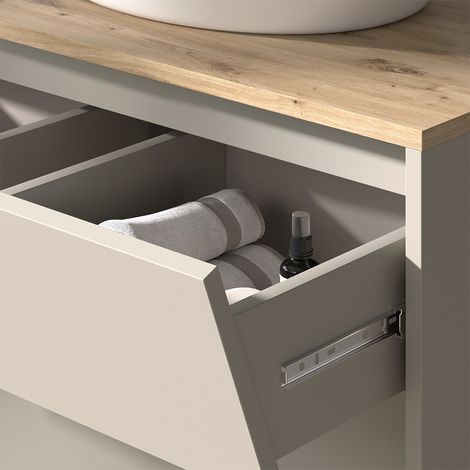 Mueble bajo lavabo Edelin, Cachemira, 80 x 50 cm con 2 cajones, Vicco (1/5)
