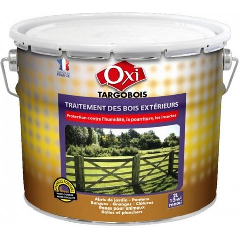 Traitement bois extérieur TARGOBOIS 2L – Protection humidité, pourriture, insectes – Formule moins d'odeur, rendement 12m2 – Durieu