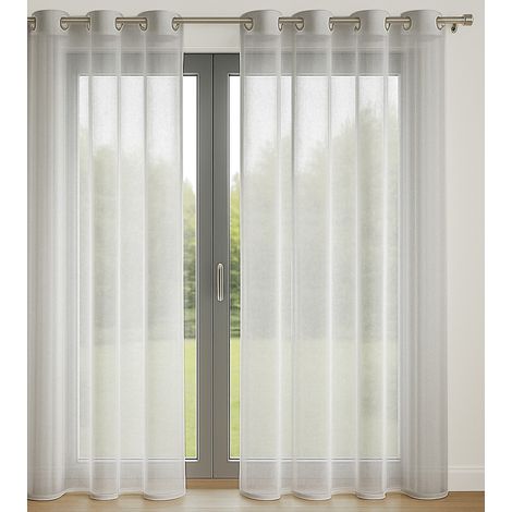 Lot de 2 Voilages 140 x 240 cm Gris