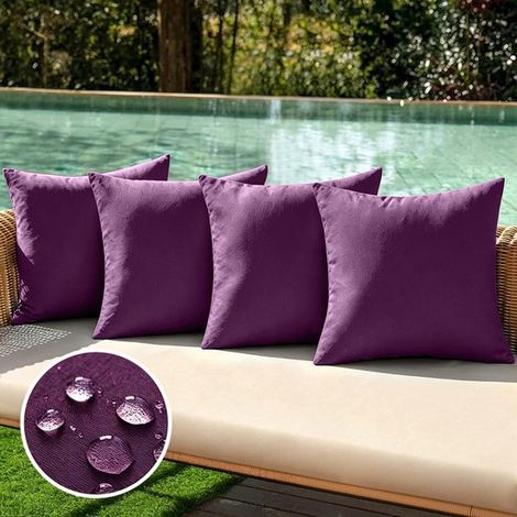 Set di 4 fodere impermeabili per cuscini da esterno，realizzate in finta poliestere e lino，federe decorative per giardino，blu royal，3050 cm (1/5)