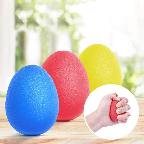 Balle d'exercice ovale en forme d'œuf pour renforcer la force de préhension, accessoire de physiothérapie pour bureau ou sac, outil de rééducation des articulations flexibles. (1/5)