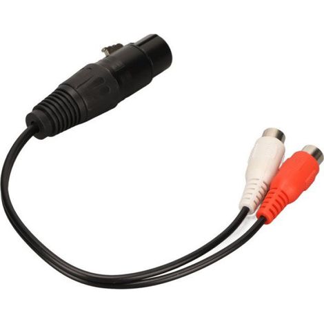 Câble Répartiteur Y - 1 XLR Femele - 2 RCA Femelles - 20 Cm - PVC - Alliage De Zinc (1/5)