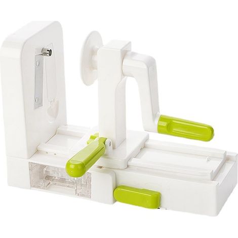 Hachoir à Légumes Coupe-légumes multifonction 5 en 1, enrouleur de julienne pliable en soie de navet, raboteuse à manivelle, broyeur de julienne de pommes de terre (1/5)