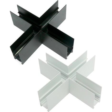 Union horizontale en X pour rail magnétique série 20 mm - DSC Blanc - Ledme - LM3248 (1/4)