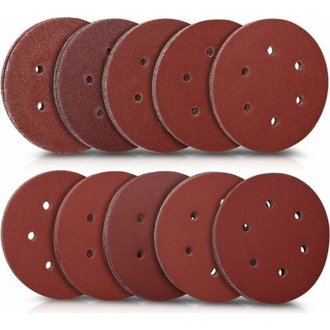 [NEVER USED] 50x Round Abrasive Disc Sandpaper for Sanding - Adhesive Abrasive Sheets with Hook and Loop Backing - Grit from 40 to 400 - Diameter 150 mm THISNDE