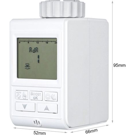 Termostato Digitale Programmabile con Sensore Valvola Per Termosifone Ad Acqua Alimentato da 3 Pile AA (1/2)