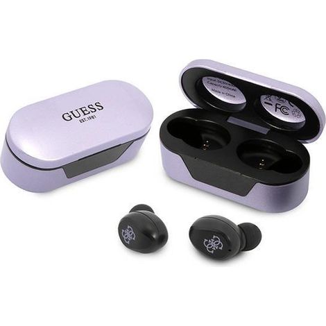 Cuffie Bluetooth TWS Guess con docking station, colore viola (1/5)