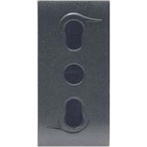 6PZ PRESA SICUREZZA BIVALENTE "ONDA" - 2 poli+terra 10/16A alveoli ø mm.4/5 (7