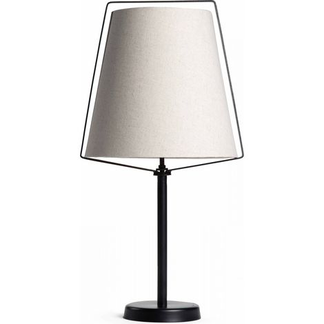 Lampe à poser design avec abat-jour en lin (1/4)