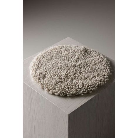 Katy coussin de chaise Ø34 cm similicuir gris clair.