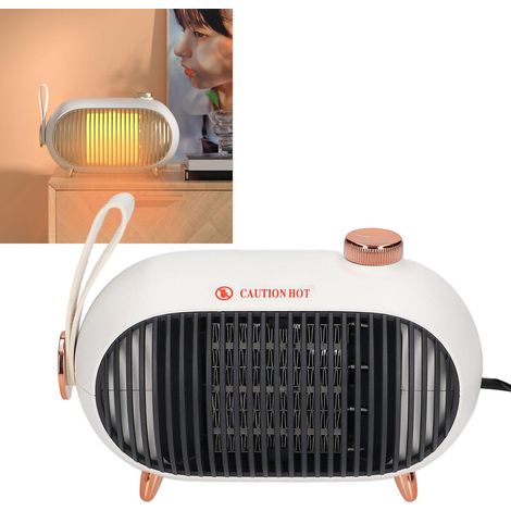 Petit radiateur 900 W PTC en céramique, chauffage rapide, réglage à 3 niveaux, protection contre la surchauffe, chauffage de bureau blanc 110 (1/5)
