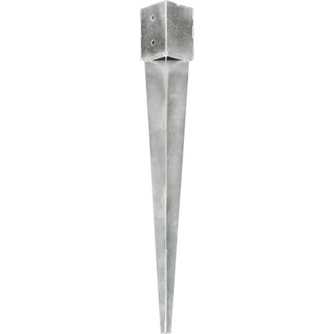vidaXL Ground Spikes 6 pcs Silver 12x12x89 cm Galvanised Steel