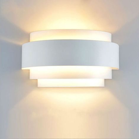 Applique murale E27 Lampe murale Chambre Couloir Chevet Applique murale blanche Escaliers Fer Art Applique murale nordique Couloir Lumière Chambre Demi-cercle Lanterne murale (1/5)