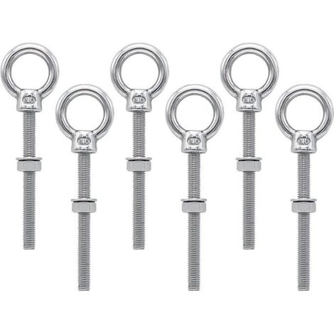 Boulon à œil M6 x 60 mm Lot de 6 Acier inoxydable 304 Fixation et suspension robustes Usage intérieur et extérieur (1/5)
