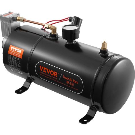 Compresseur d'air 12 V avec réservoir de 3 L (0,8 gallon), compresseur d'air pour klaxon de train, pression de service de 120 psi, système de compresseur d'air embarqué pour klaxons de train, gonflage (1/5)