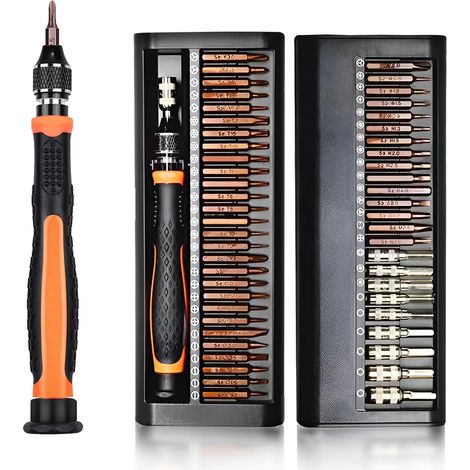 Kit de tournevis de précision magnétique 53 en 1 pour réparation de téléphone portable, PC, montre, lunettes, commutateur, anneau (1/5)