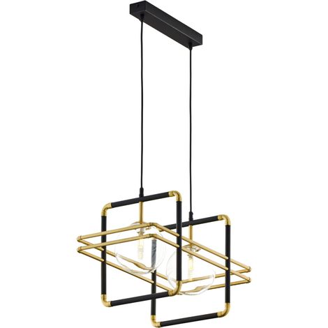 Lampada a sospensione Fiori nera oro vetro 2xG9 Jupiter (1/5)