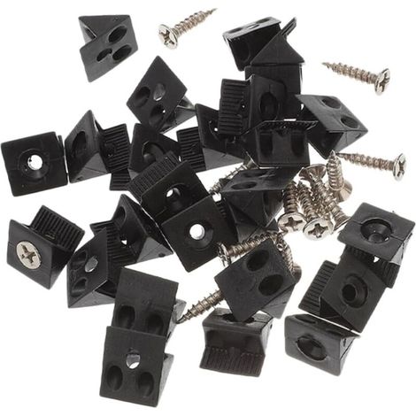 100 schwarze Kunststoff-Schubladenabstandshalter, hintere Stabilisierungsverbinder, Schubladenbodenverbinder (mit Schrauben) (1/5)