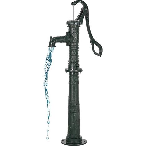 Pour Raccord NPT 1-1/4 et Puits Pompe à Main à Bras pour Jardin Étang et Ferme en Fonte Verte avec Base 69 cm (1/5)