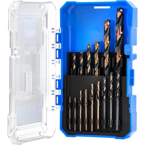 Draper HSS Turbo Titanium Drill Bit Set – 15-Piece High-Speed Steel Turbo Drill Bits for Metal and Hard Materials (1/2)