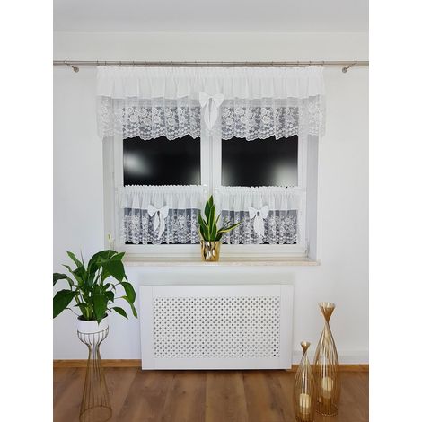 Un juego de cortinas de cocina con rosas bordadas, cortinas (1/5)