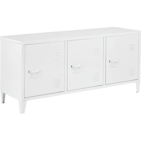 Mobile porta TV mensola per soggiorno con 3 ante 58 x 113 x 40 cm bianco 030010069